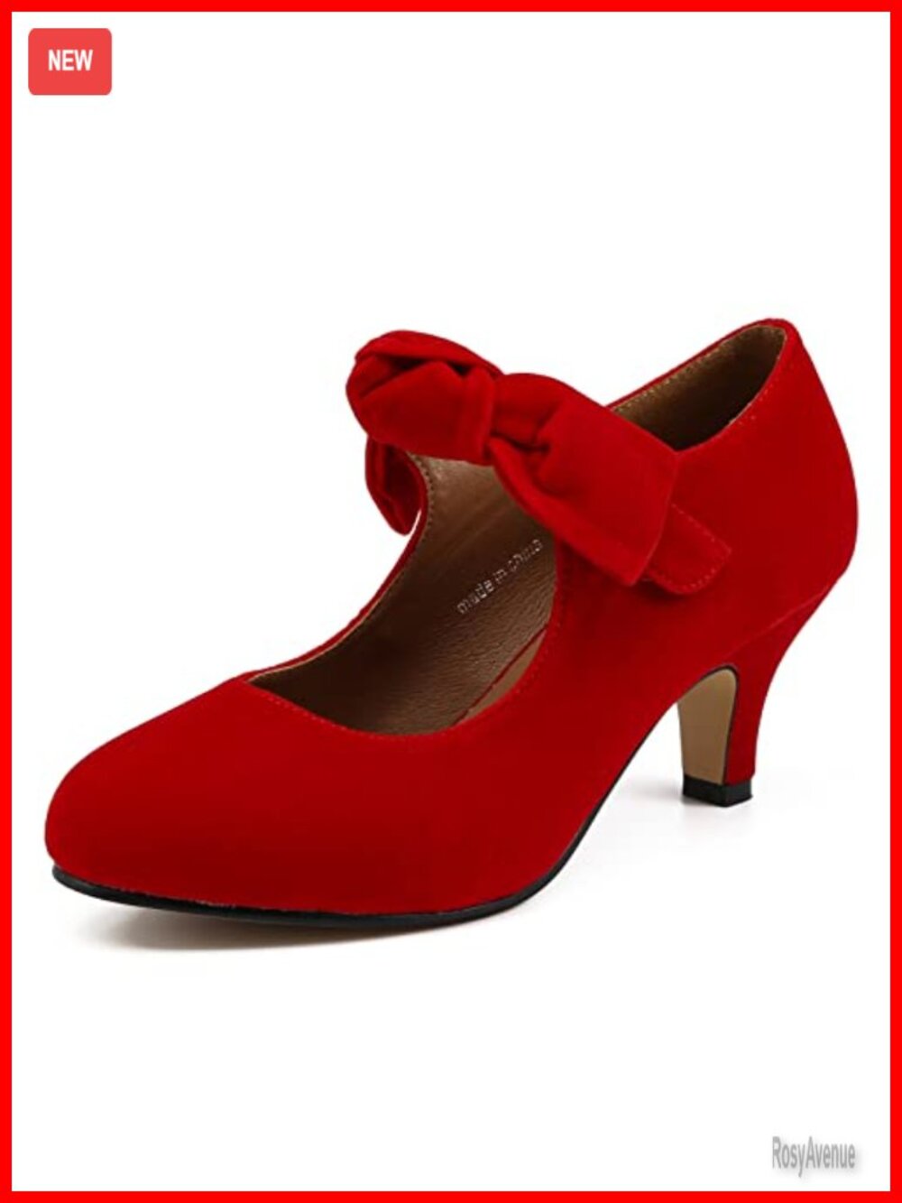 Women's Bow Mary Jane Kitten Heel Pumps Comfortable Round Toe Ankle Strap Heels